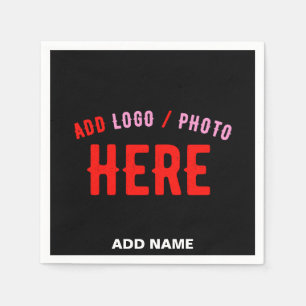 STYLISH MODERN CUSTOMIZABLE BLACK VERIFIED BRANDED NAPKIN