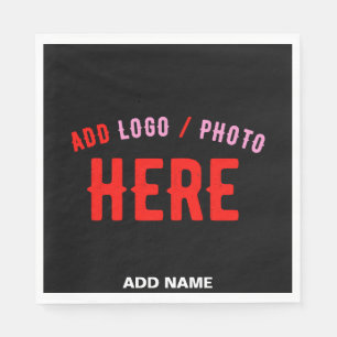 STYLISH MODERN CUSTOMIZABLE BLACK VERIFIED BRANDED NAPKIN