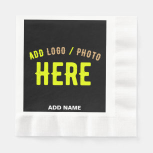 STYLISH MODERN CUSTOMIZABLE BLACK VERIFIED BRANDED NAPKIN