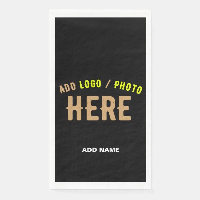 STYLISH MODERN CUSTOMIZABLE BLACK VERIFIED BRANDED NAPKIN (Front)