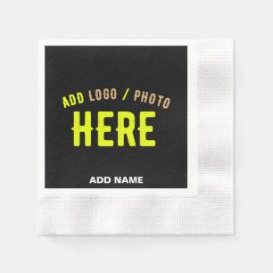 STYLISH MODERN CUSTOMIZABLE BLACK VERIFIED BRANDED NAPKIN