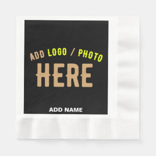 STYLISH MODERN CUSTOMIZABLE BLACK VERIFIED BRANDED NAPKIN