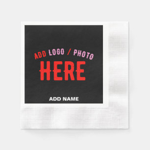 STYLISH MODERN CUSTOMIZABLE BLACK VERIFIED BRANDED NAPKIN