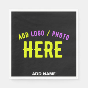 STYLISH MODERN CUSTOMIZABLE BLACK VERIFIED BRANDED NAPKIN