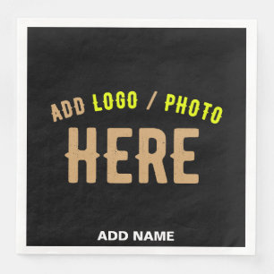 STYLISH MODERN CUSTOMIZABLE BLACK VERIFIED BRANDED NAPKIN