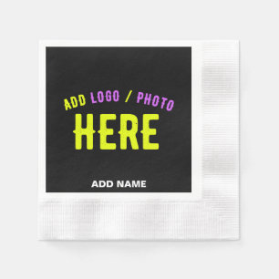 STYLISH MODERN CUSTOMIZABLE BLACK VERIFIED BRANDED NAPKIN