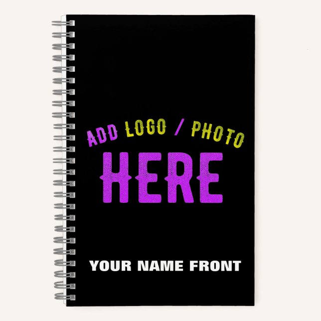 STYLISH MODERN CUSTOMIZABLE BLACK VERIFIED BRANDED NOTEBOOK (Front)