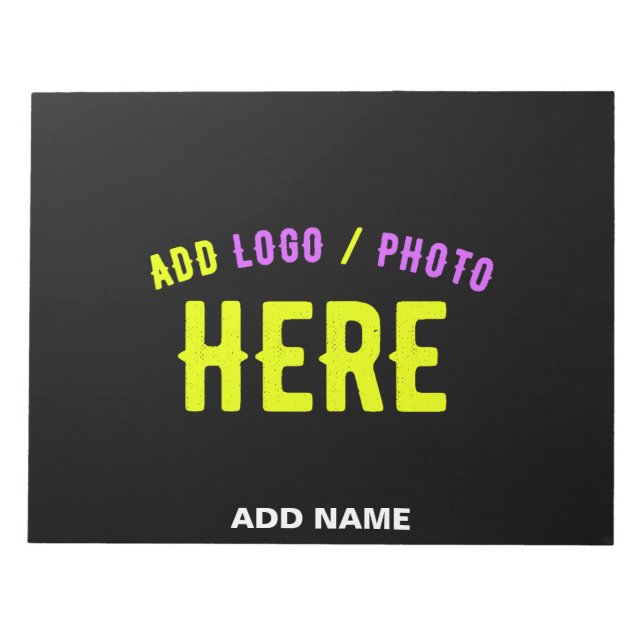 STYLISH MODERN CUSTOMIZABLE BLACK VERIFIED BRANDED NOTEPAD (Front)