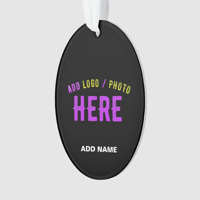 STYLISH MODERN CUSTOMIZABLE BLACK VERIFIED BRANDED ORNAMENT (Front)