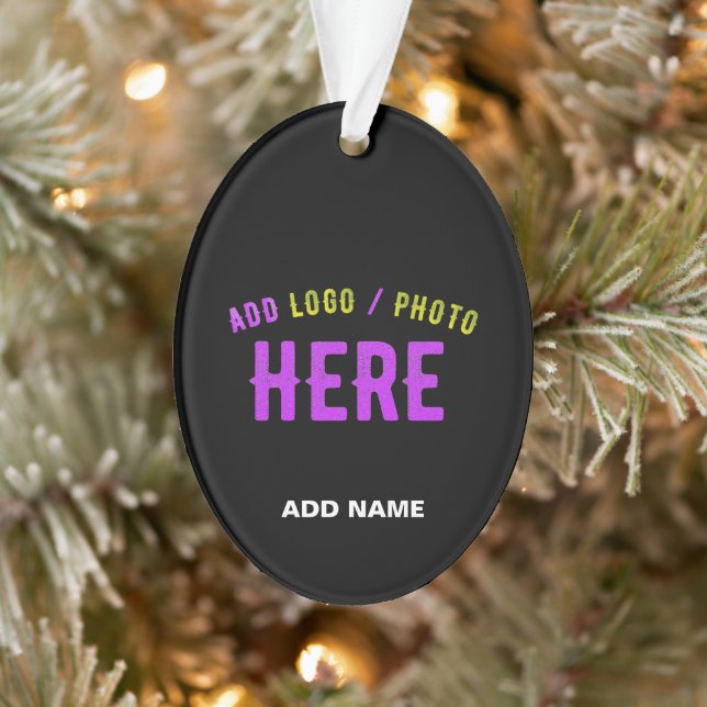 STYLISH MODERN CUSTOMIZABLE BLACK VERIFIED BRANDED ORNAMENT (Tree)