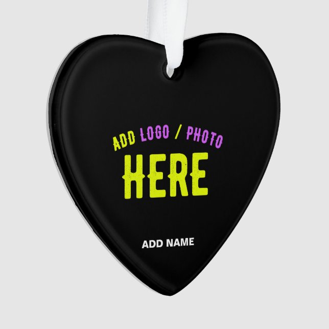 STYLISH MODERN CUSTOMIZABLE BLACK VERIFIED BRANDED ORNAMENT (Front)