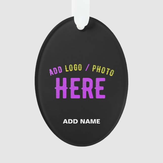 STYLISH MODERN CUSTOMIZABLE BLACK VERIFIED BRANDED ORNAMENT (Front)