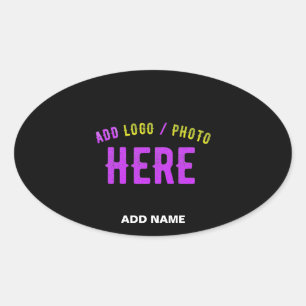 STYLISH MODERN CUSTOMIZABLE BLACK VERIFIED BRANDED OVAL STICKER