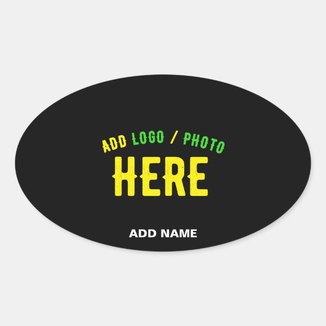 STYLISH MODERN CUSTOMIZABLE BLACK VERIFIED BRANDED OVAL STICKER (Front)