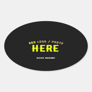 STYLISH MODERN CUSTOMIZABLE BLACK VERIFIED BRANDED OVAL STICKER