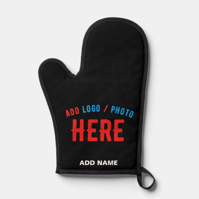 STYLISH MODERN CUSTOMIZABLE BLACK VERIFIED BRANDED OVEN MITT (Front)