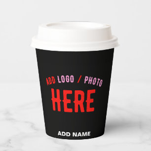STYLISH MODERN CUSTOMIZABLE BLACK VERIFIED BRANDED PAPER CUPS