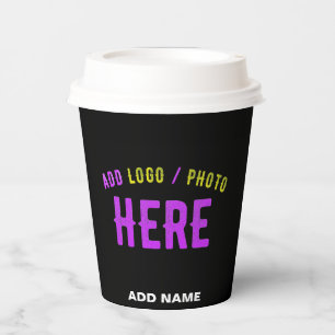 STYLISH MODERN CUSTOMIZABLE BLACK VERIFIED BRANDED PAPER CUPS