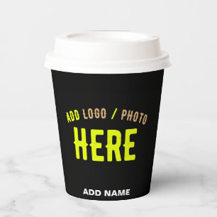 STYLISH MODERN CUSTOMIZABLE BLACK VERIFIED BRANDED PAPER CUPS