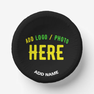 STYLISH MODERN CUSTOMIZABLE BLACK VERIFIED BRANDED PAPER PLATE