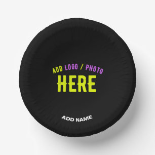 STYLISH MODERN CUSTOMIZABLE BLACK VERIFIED BRANDED PAPER PLATE