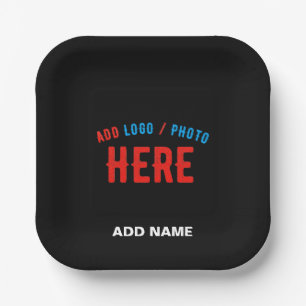 STYLISH MODERN CUSTOMIZABLE BLACK VERIFIED BRANDED PAPER PLATE
