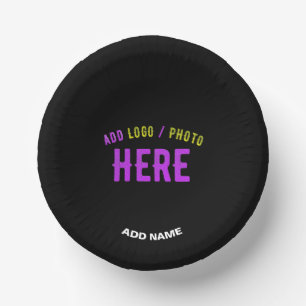 STYLISH MODERN CUSTOMIZABLE BLACK VERIFIED BRANDED PAPER PLATE