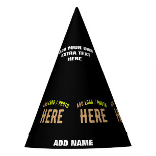 STYLISH MODERN CUSTOMIZABLE BLACK VERIFIED BRANDED PARTY HAT