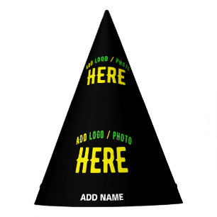 STYLISH MODERN CUSTOMIZABLE BLACK VERIFIED BRANDED PARTY HAT