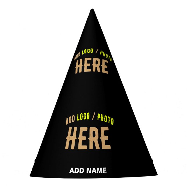 STYLISH MODERN CUSTOMIZABLE BLACK VERIFIED BRANDED PARTY HAT (Front)