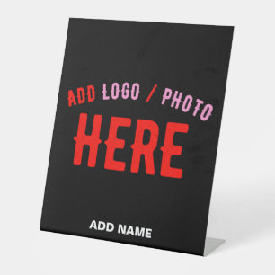 STYLISH MODERN CUSTOMIZABLE BLACK VERIFIED BRANDED PEDESTAL SIGN