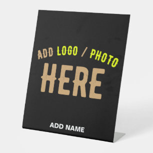 STYLISH MODERN CUSTOMIZABLE BLACK VERIFIED BRANDED PEDESTAL SIGN