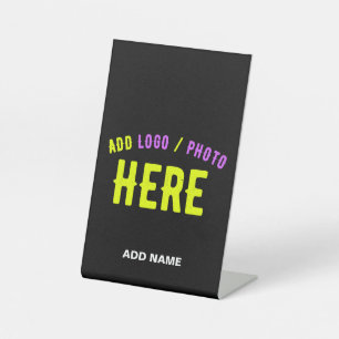 STYLISH MODERN CUSTOMIZABLE BLACK VERIFIED BRANDED PEDESTAL SIGN