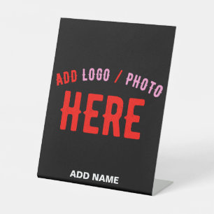 STYLISH MODERN CUSTOMIZABLE BLACK VERIFIED BRANDED PEDESTAL SIGN