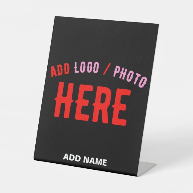 STYLISH MODERN CUSTOMIZABLE BLACK VERIFIED BRANDED PEDESTAL SIGN (Front)