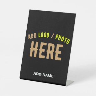 STYLISH MODERN CUSTOMIZABLE BLACK VERIFIED BRANDED PEDESTAL SIGN