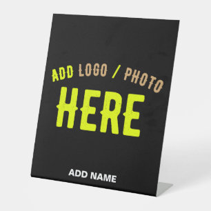 STYLISH MODERN CUSTOMIZABLE BLACK VERIFIED BRANDED PEDESTAL SIGN