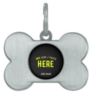 STYLISH MODERN CUSTOMIZABLE BLACK VERIFIED BRANDED PET ID TAG