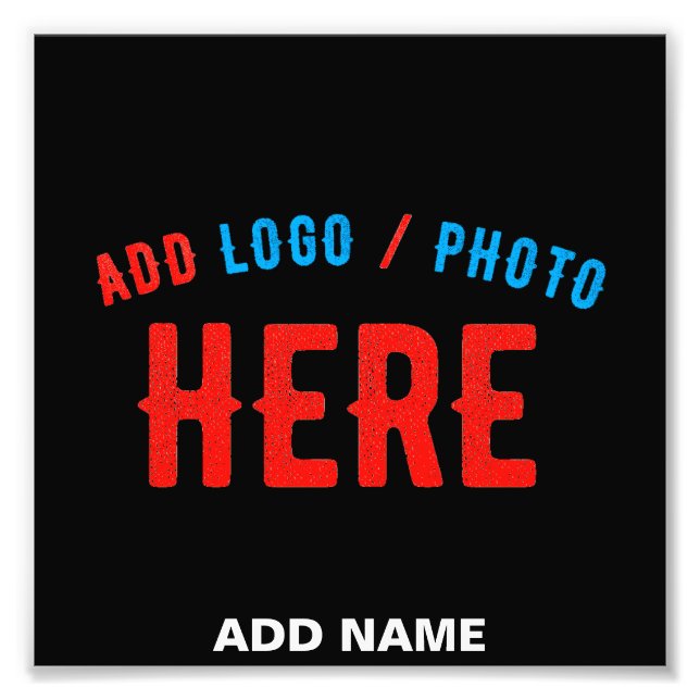STYLISH MODERN CUSTOMIZABLE BLACK VERIFIED BRANDED PHOTO PRINT (Front)