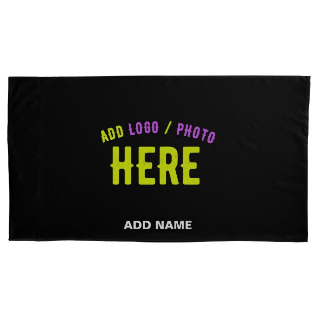 STYLISH MODERN CUSTOMIZABLE BLACK VERIFIED BRANDED PILLOWCASE (Front)