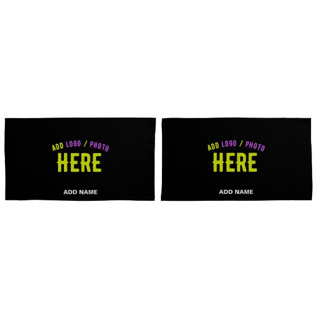 STYLISH MODERN CUSTOMIZABLE BLACK VERIFIED BRANDED PILLOWCASE (Front-Set)