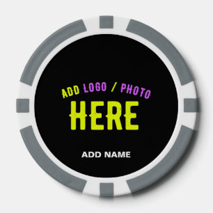 STYLISH MODERN CUSTOMIZABLE BLACK VERIFIED BRANDED POKER CHIPS