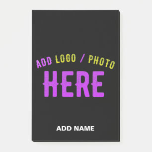 STYLISH MODERN CUSTOMIZABLE BLACK VERIFIED BRANDED POST-IT NOTES