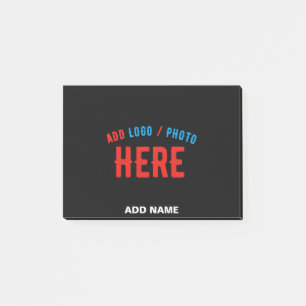 STYLISH MODERN CUSTOMIZABLE BLACK VERIFIED BRANDED POST-IT NOTES