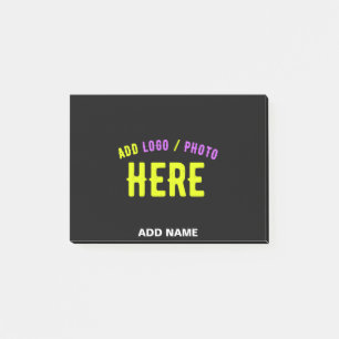 STYLISH MODERN CUSTOMIZABLE BLACK VERIFIED BRANDED POST-IT NOTES