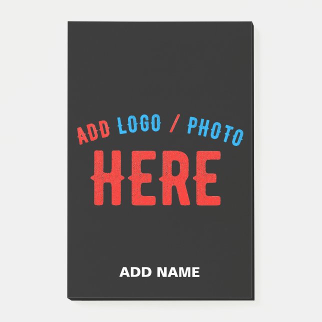 STYLISH MODERN CUSTOMIZABLE BLACK VERIFIED BRANDED POST-IT NOTES (Front)