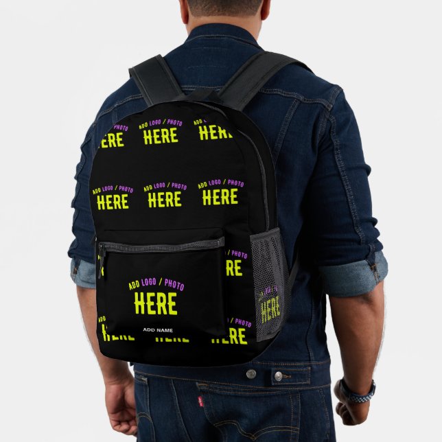 STYLISH MODERN CUSTOMIZABLE BLACK VERIFIED BRANDED PRINTED BACKPACK (Insitu (Model))