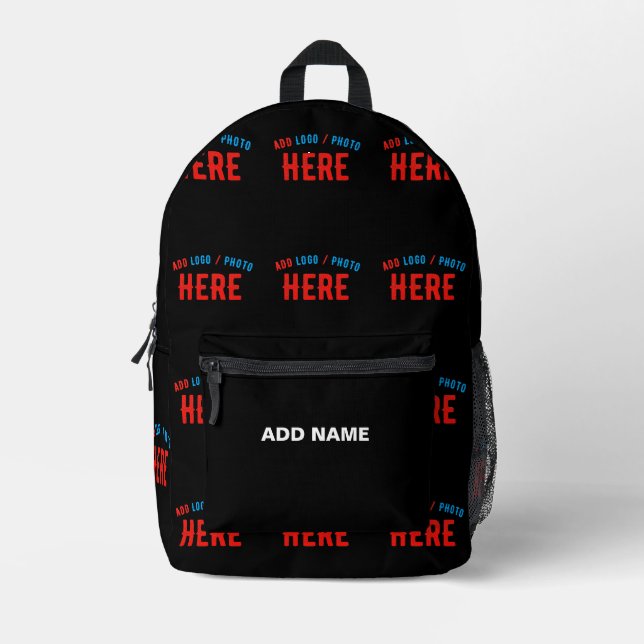 STYLISH MODERN CUSTOMIZABLE BLACK VERIFIED BRANDED PRINTED BACKPACK (Front)