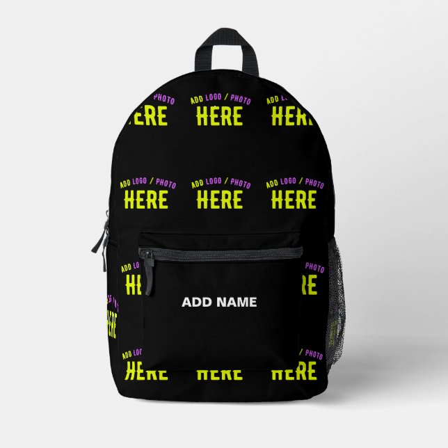 STYLISH MODERN CUSTOMIZABLE BLACK VERIFIED BRANDED PRINTED BACKPACK (Front)