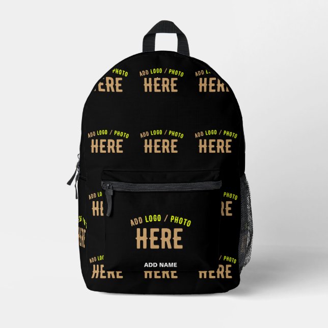 STYLISH MODERN CUSTOMIZABLE BLACK VERIFIED BRANDED PRINTED BACKPACK (Front)